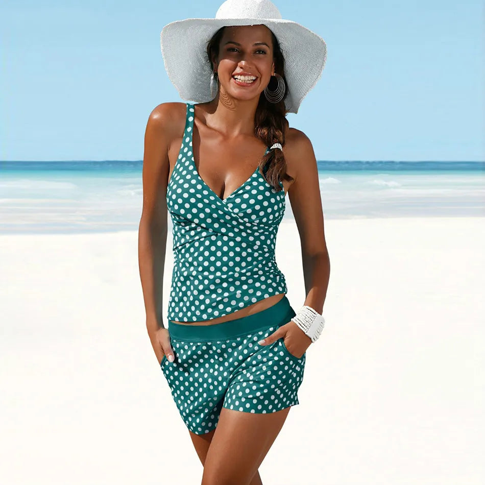 Valenzora | Polka Dot Tankini Set for Women