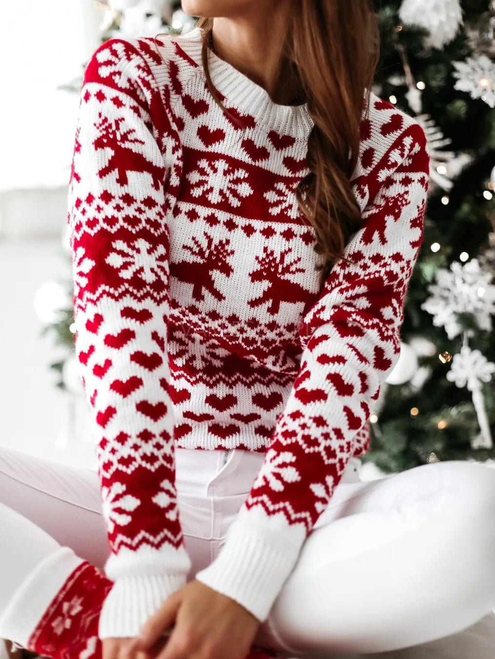 Valenzora - Ugly Christmas Sweater - Classic Snowflake Motif