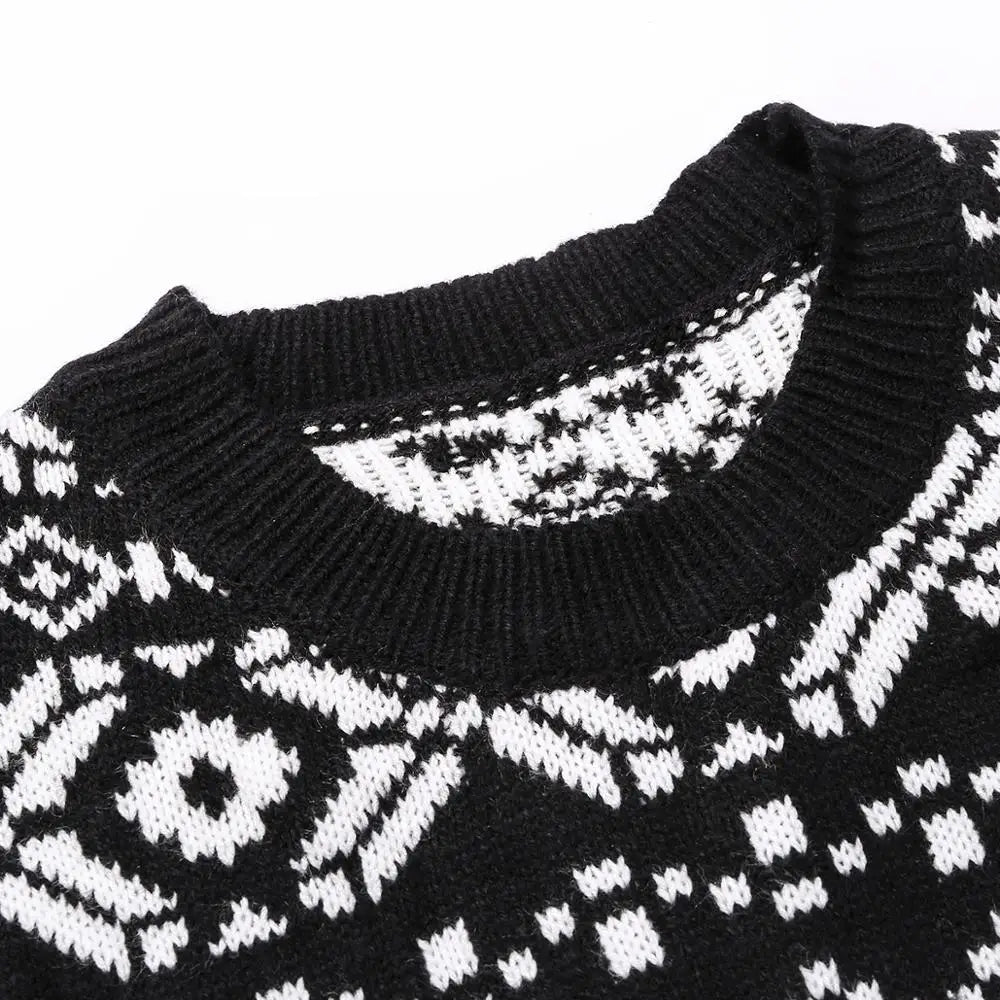 Valenzora - Hässlicher Weihnachtspullover - Festliches Strickkleid mit Rentier-Muster