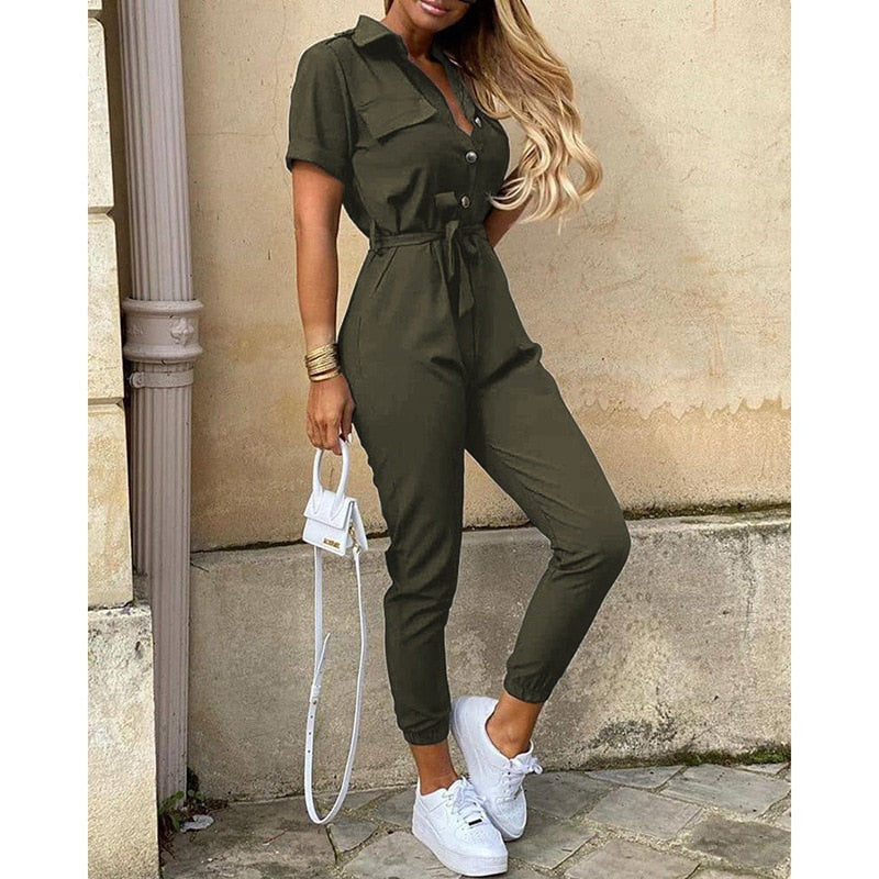 Valenzora Fabiola Bodysuit - Jumpsuit, with belt and buttons