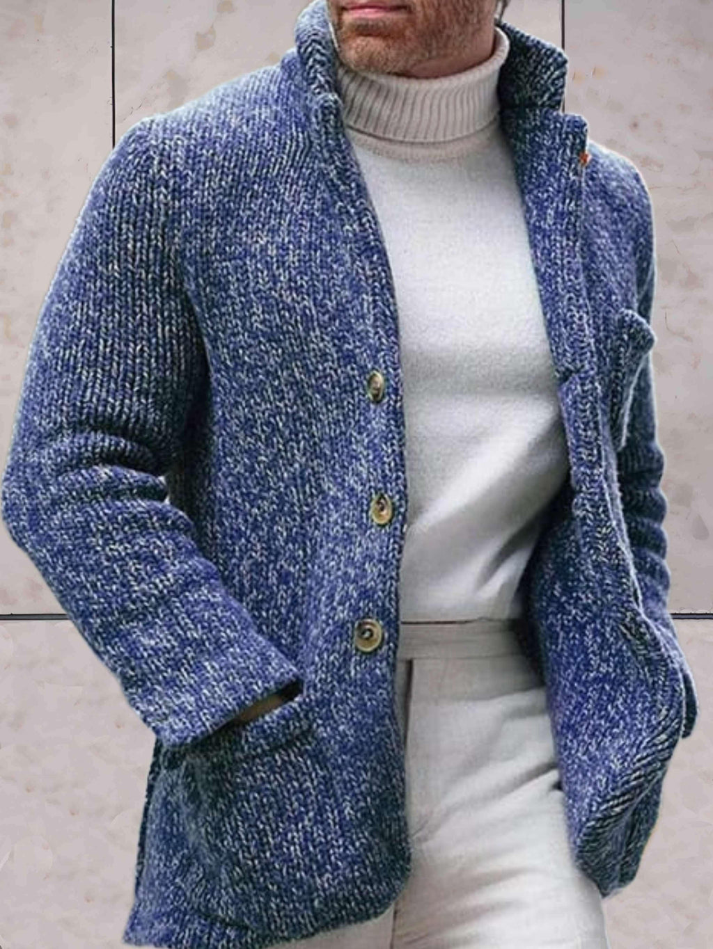 Valenzora - Casual cardigan with a high neckline