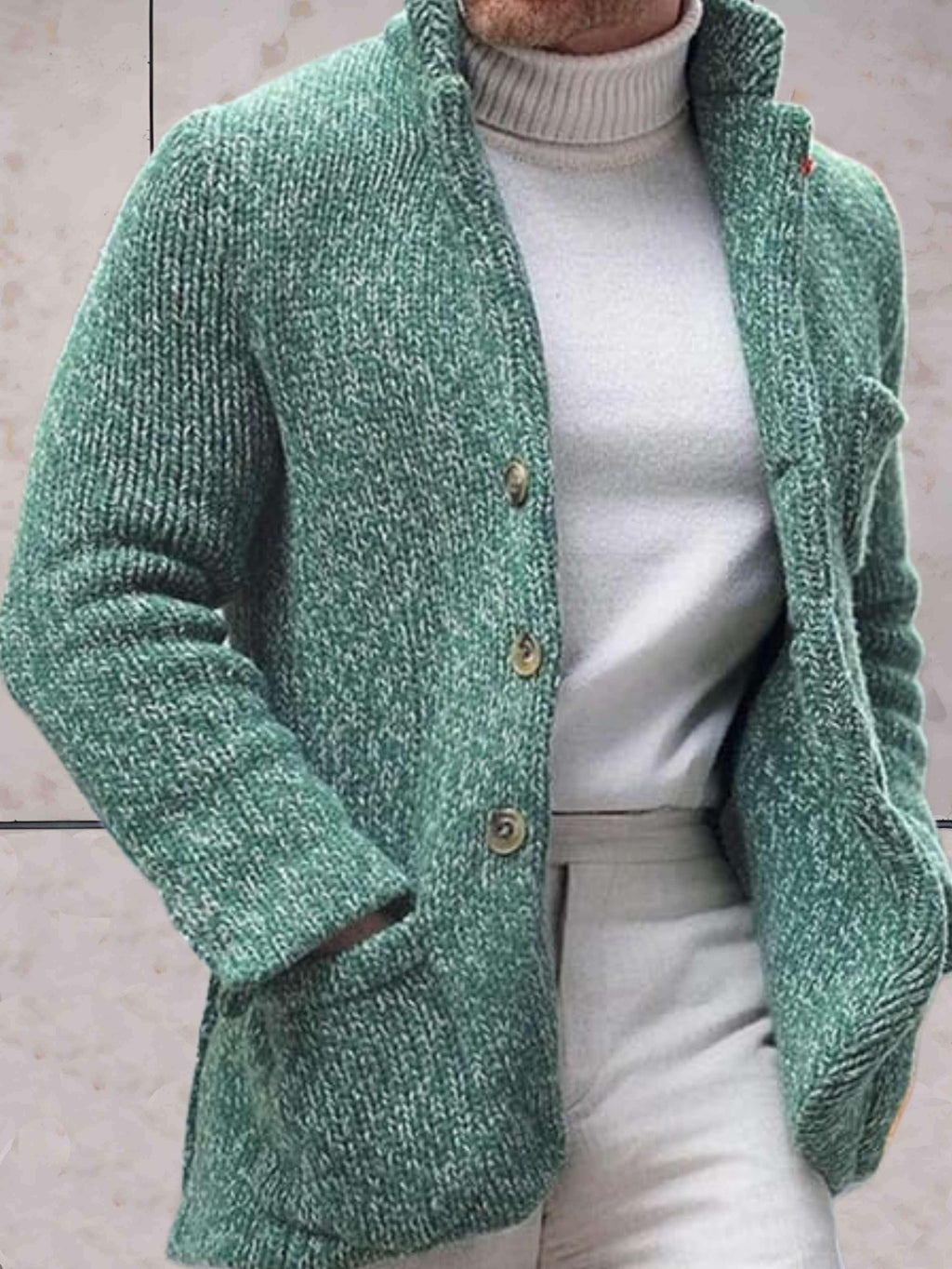 Valenzora - Casual cardigan with a high neckline