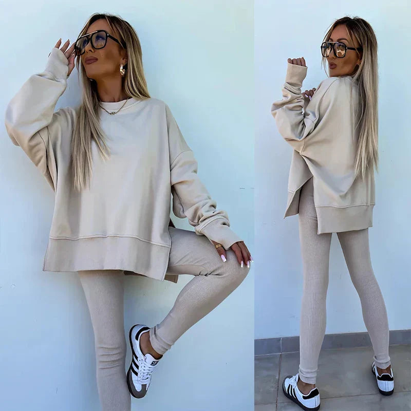 Valenzora | Cozy oversized sweatshirt and leggings set