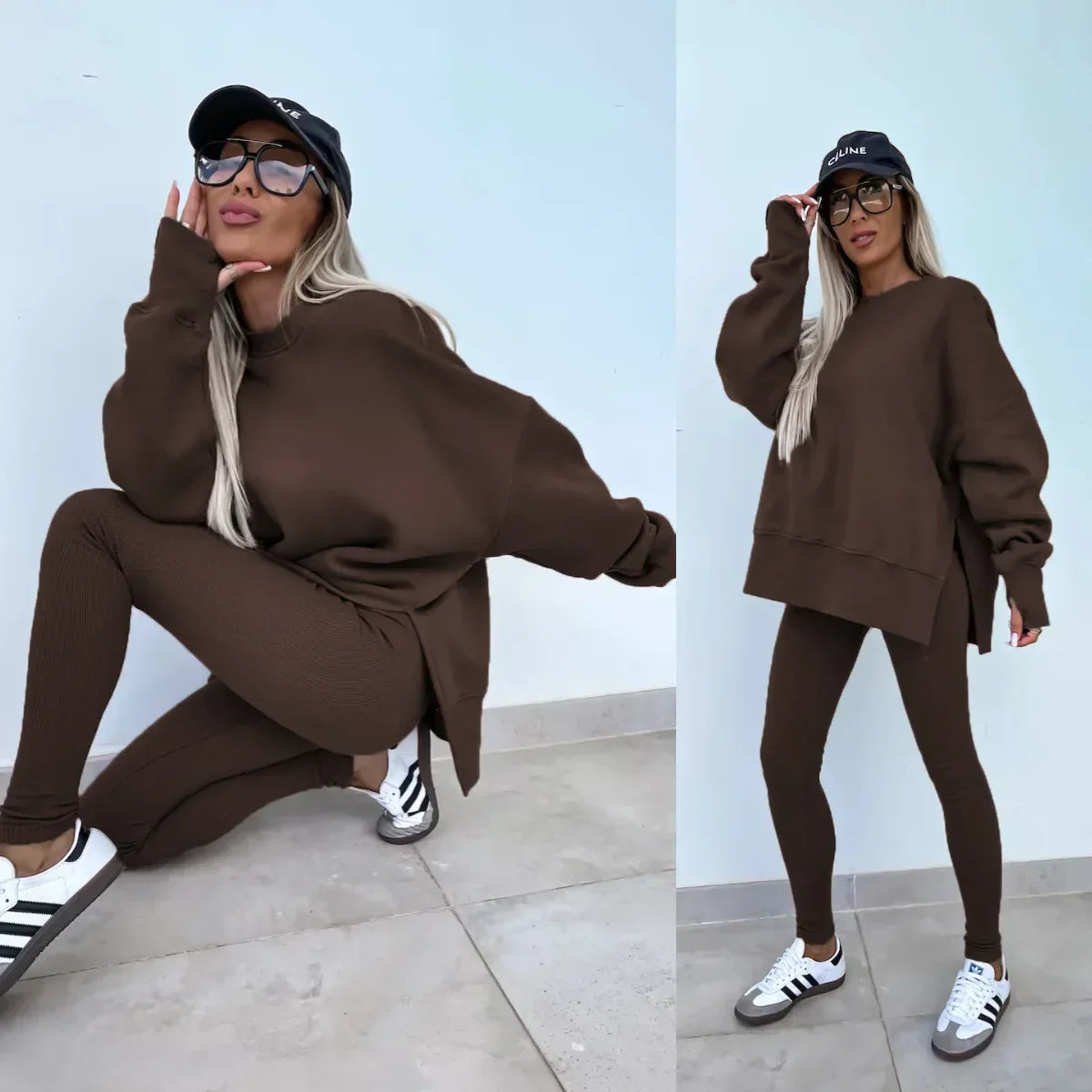 Valenzora | Cozy oversized sweatshirt and leggings set