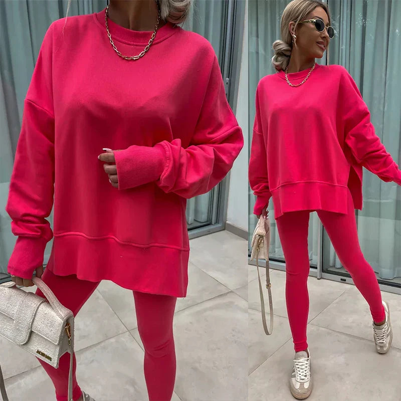 Valenzora | Cozy oversized sweatshirt and leggings set