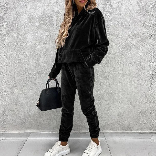 Valenzora | Luxury Velvet Jumper and Jogging Pants Set