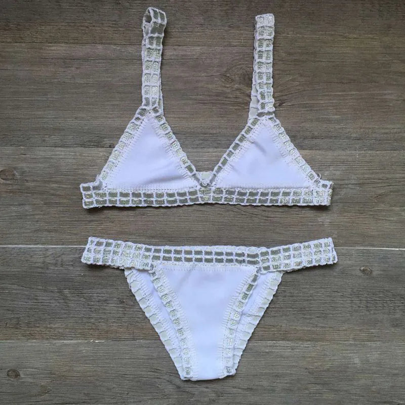 Valenzora | Sexy Bikinis Summer Women's Swimsuit Hand Crocheted Bikini Set Swimwear Beach Swimsuit Biquini Woman Monokini