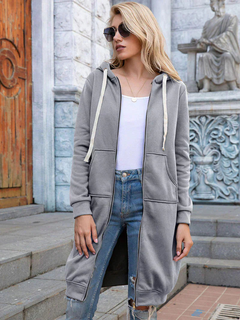 Valenzora | Long, stylish sweatshirt jacket