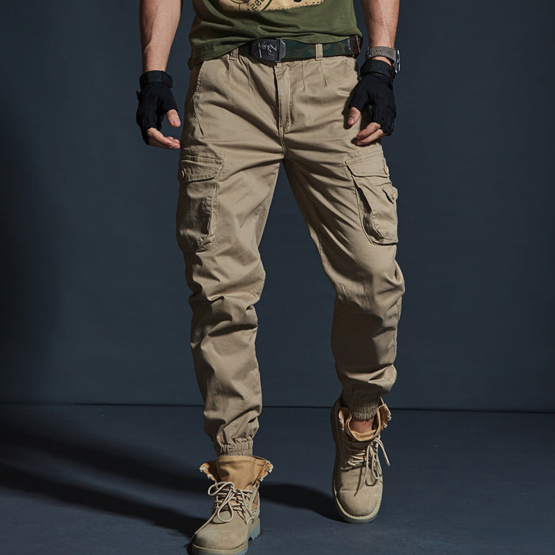 Valenzora | Cargo trousers, cotton blend, relaxed fit, multiple pockets, elasticated cuffs