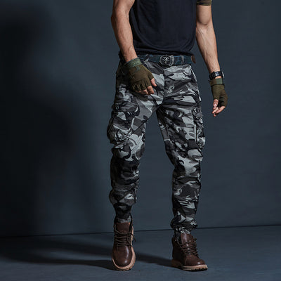 Valenzora | Cargo trousers, cotton blend, relaxed fit, multiple pockets, elasticated cuffs