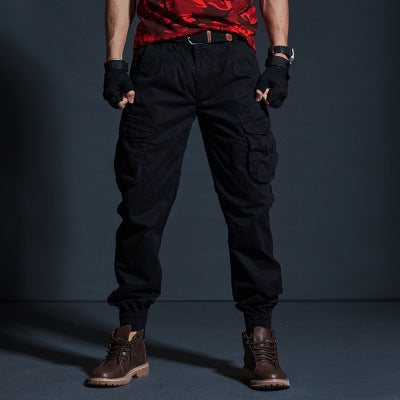 Valenzora | Cargo trousers, cotton blend, relaxed fit, multiple pockets, elasticated cuffs