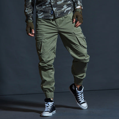 Valenzora | Cargo trousers, cotton blend, relaxed fit, multiple pockets, elasticated cuffs