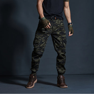 Valenzora | Cargo trousers, cotton blend, relaxed fit, multiple pockets, elasticated cuffs