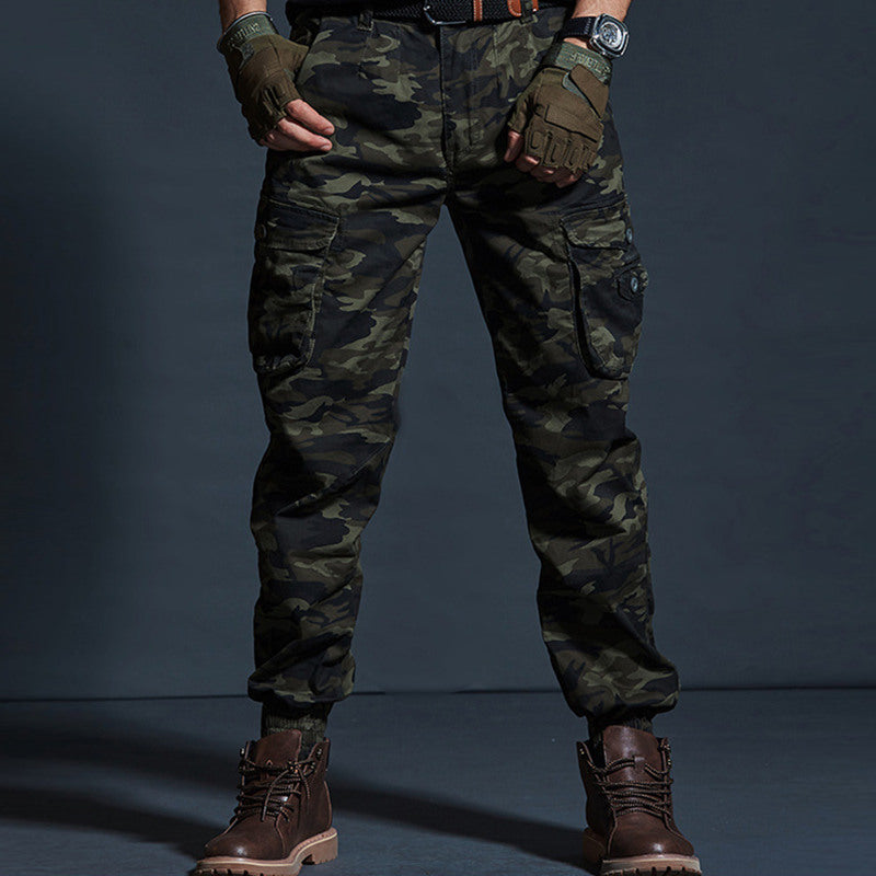 Valenzora | Cargo trousers, cotton blend, relaxed fit, multiple pockets, elasticated cuffs