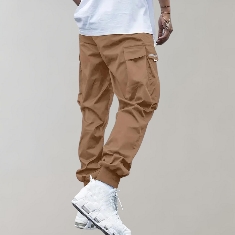 Valenzora | Loose-fitting cargo pants with adjustable drawstring and multiple pockets