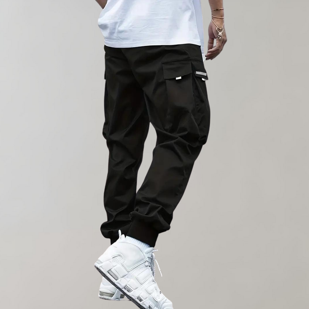 Valenzora | Loose-fitting cargo pants with adjustable drawstring and multiple pockets