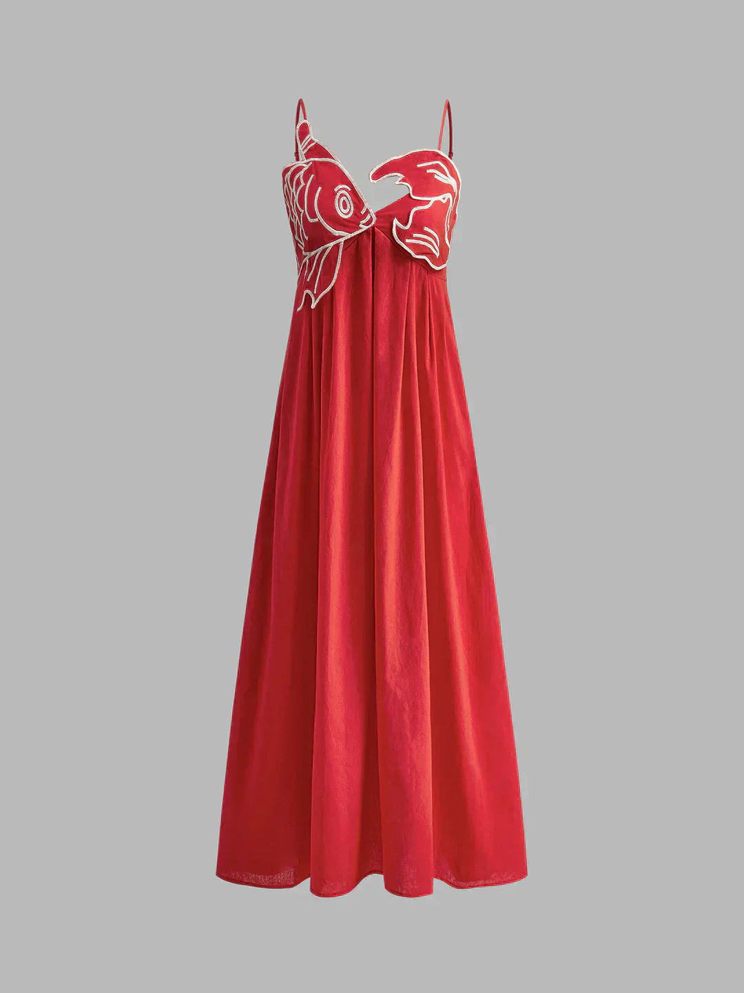 Valenzora | Fisch-Spaghetti-Träger-Midikleid