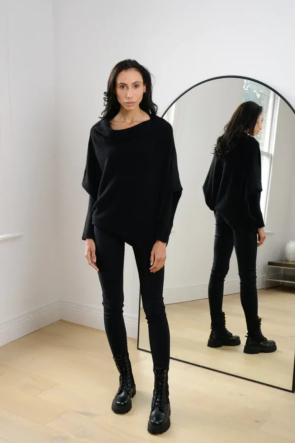 Valenzora | Asymmetrischer Damenpullover mit eleganter Drapierung