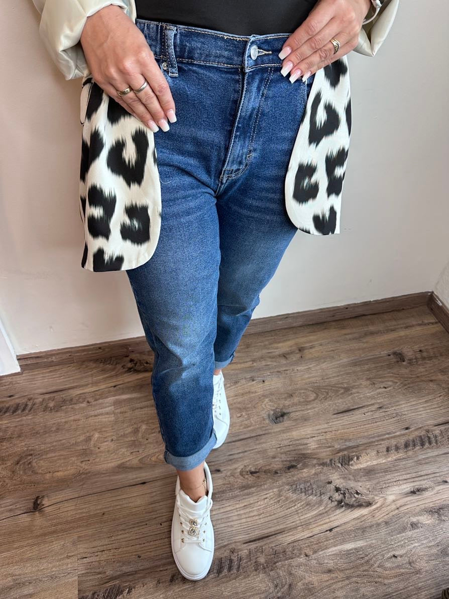 Valenzora Jeans mit Gummizugbund, dunkelblau