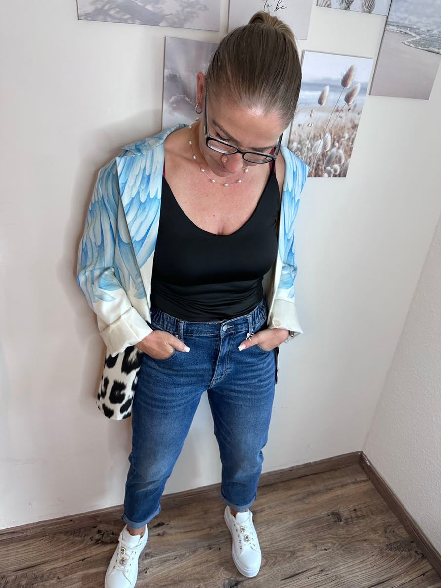 Valenzora Jeans mit Gummizugbund, dunkelblau