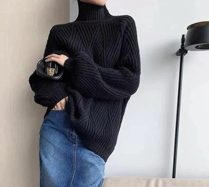 Black turtleneck sweater