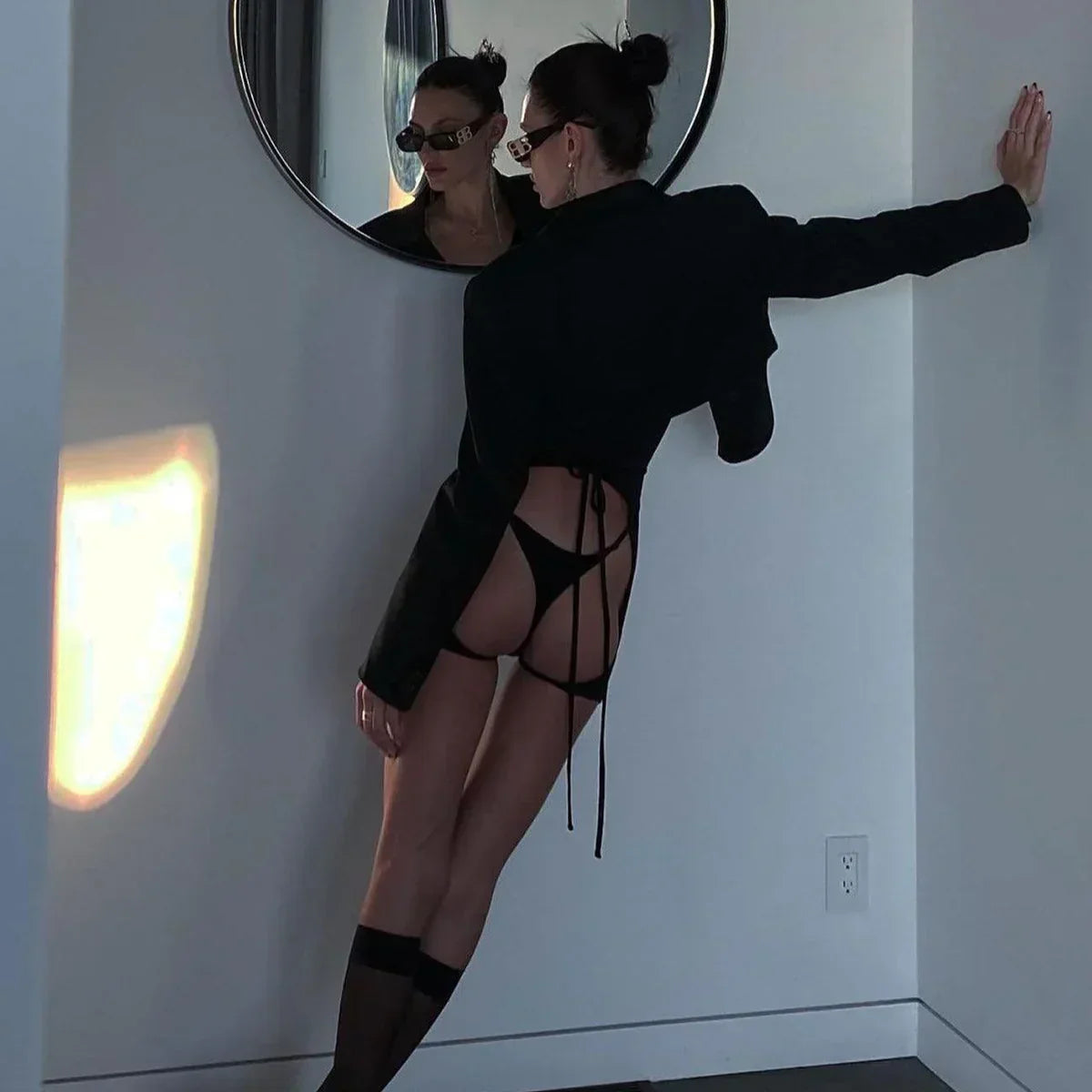 Valenzora | Sexy Cut-Out Bodysuit with Long Sleeves