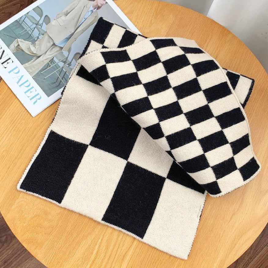 checkered wool scarf
