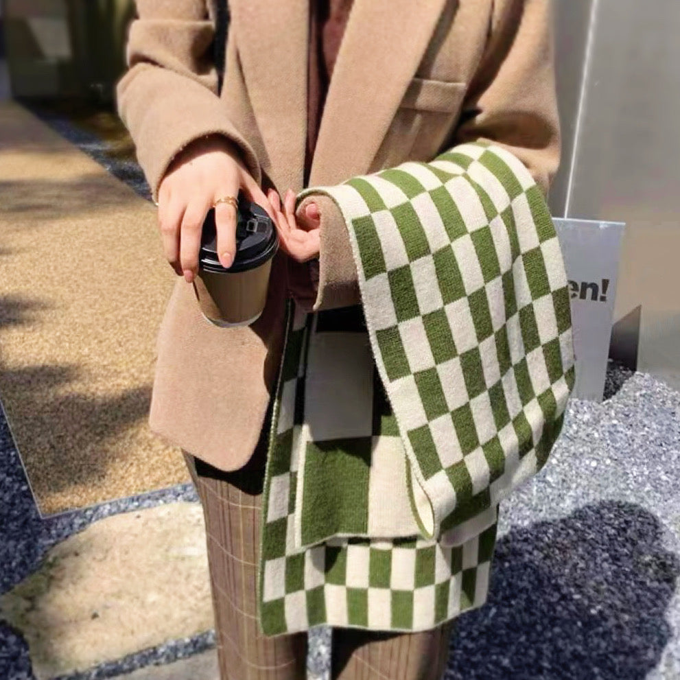 checkered wool scarf