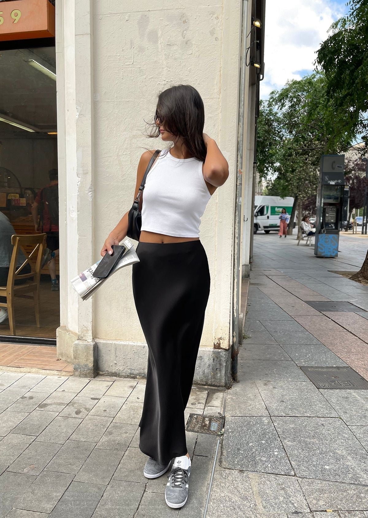 Valenzora | Satin-Maxirock für Damen