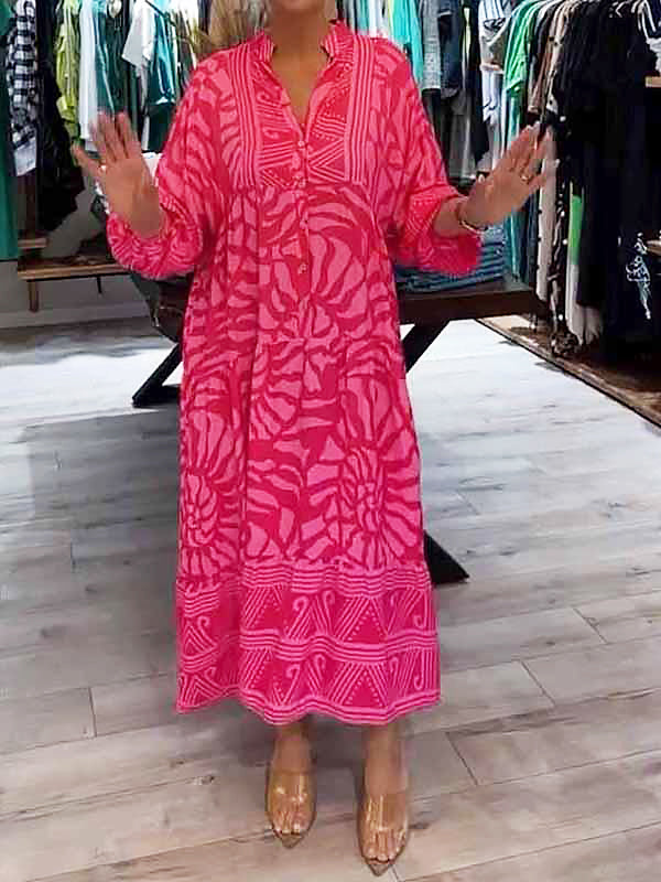 Valenzora | Stylish Maxi Dress with Swirl and Zigzag Pattern for Women