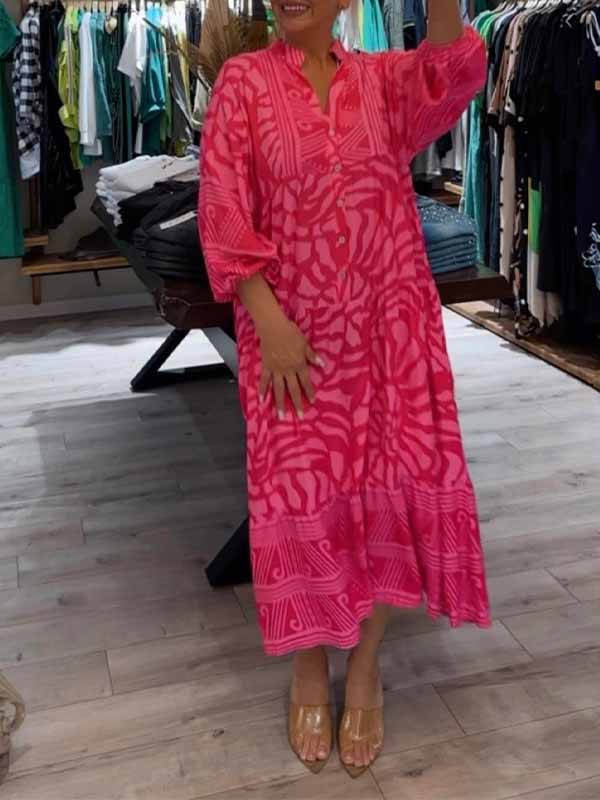 Valenzora | Stylish Maxi Dress with Swirl and Zigzag Pattern for Women