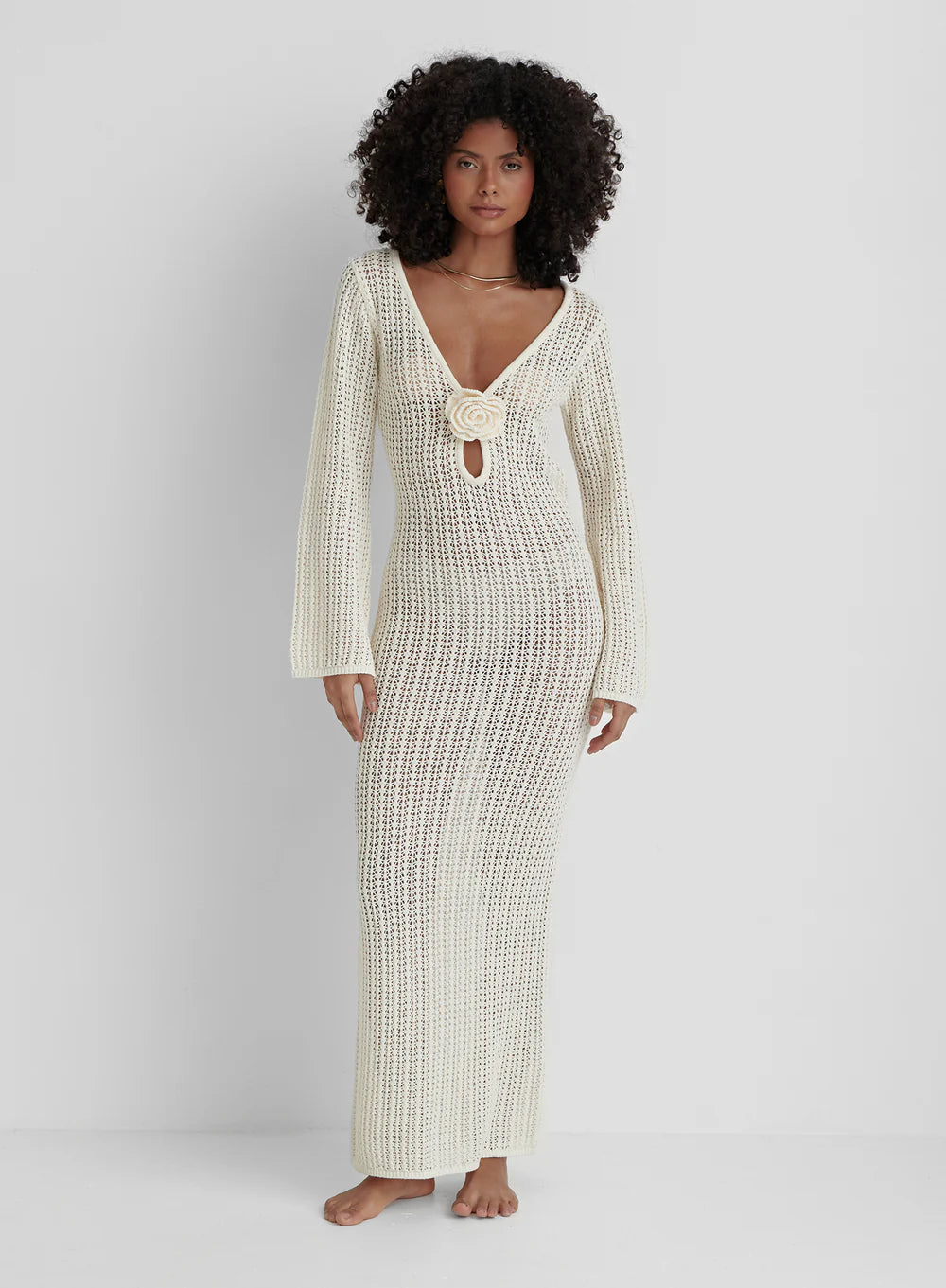 Valenzora | Backless Knit Dress Beige
