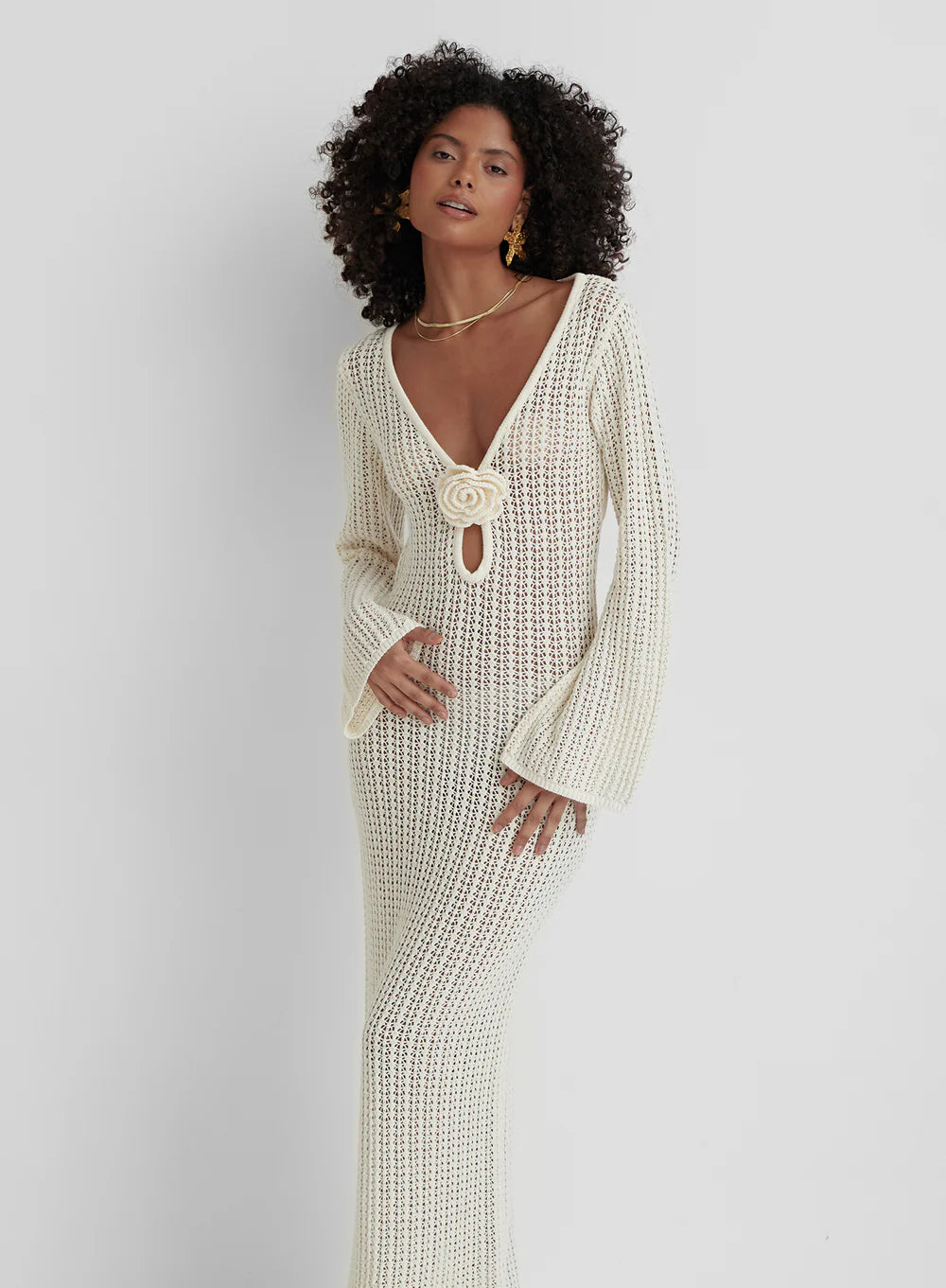 Valenzora | Backless Knit Dress Beige