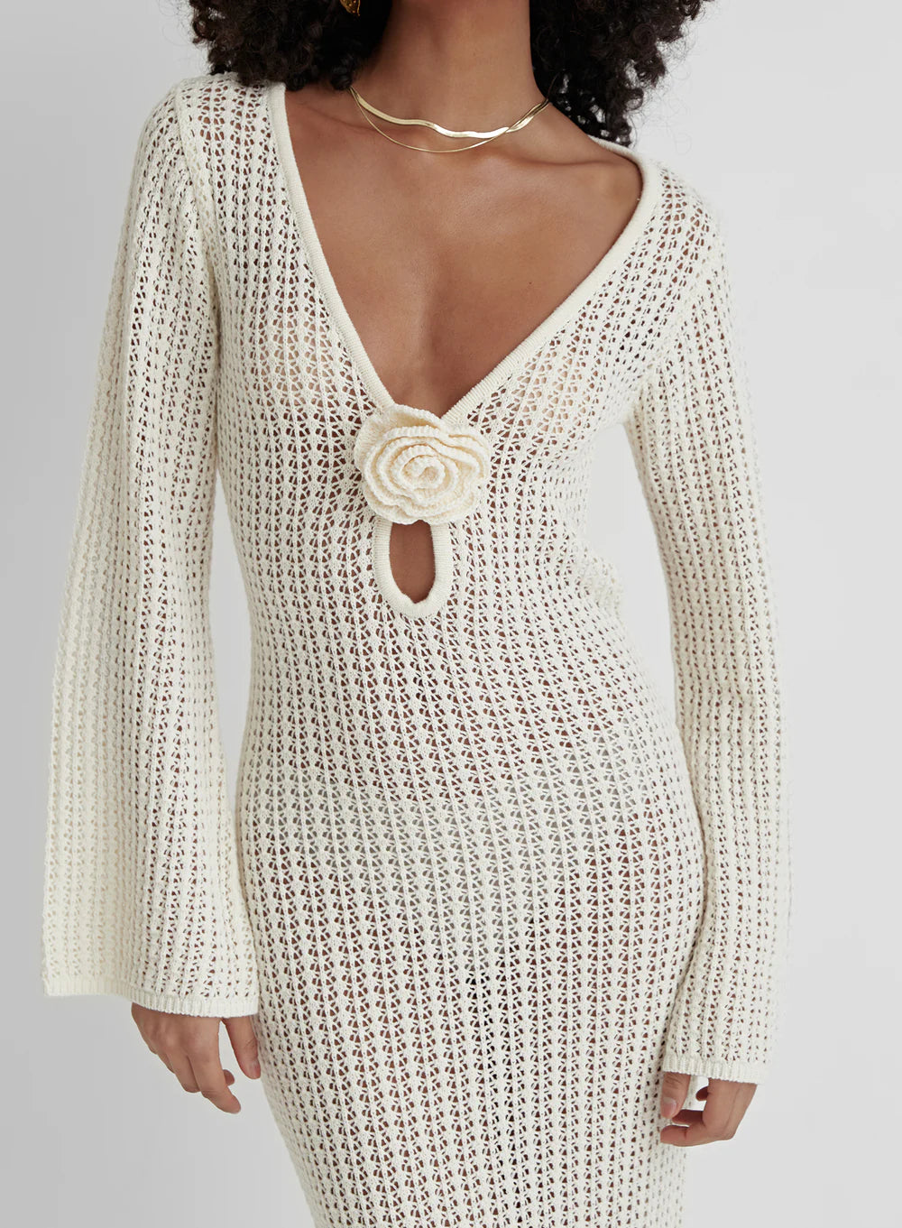 Valenzora | Backless Knit Dress Beige