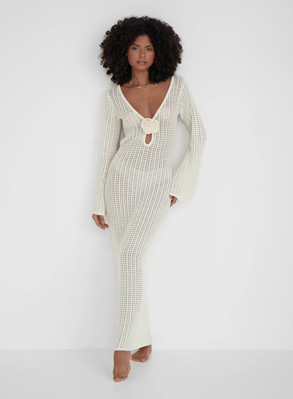 Valenzora | Backless Knit Dress Beige