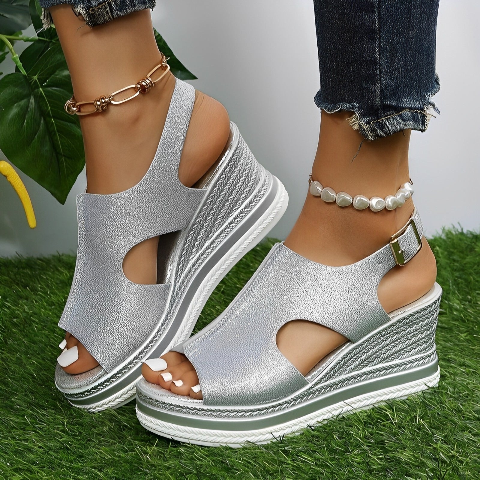 Valenzora | Damen-Plattform-Keilsandalen