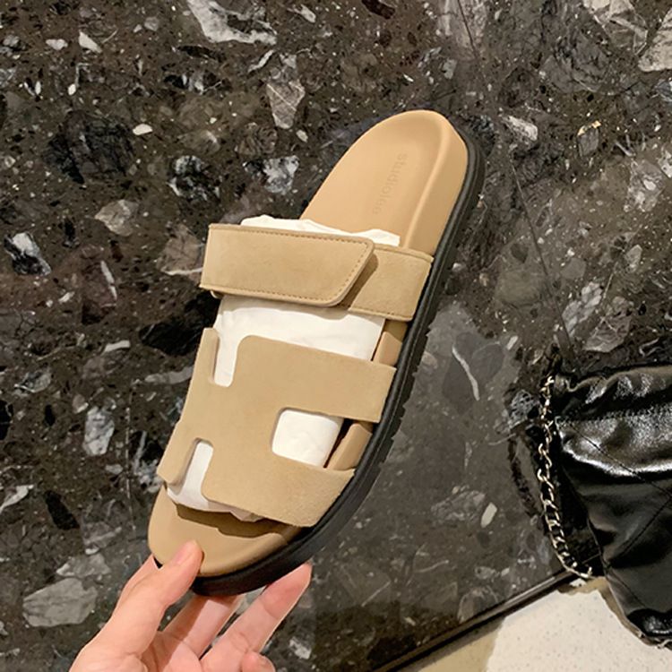 Verta™ - Comfortable Roman-style summer sandals with H-shape and Velcro closure