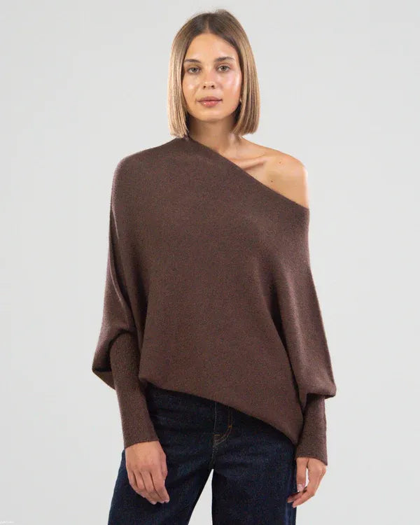 Valenzora | Asymmetrischer Damenpullover mit eleganter Drapierung