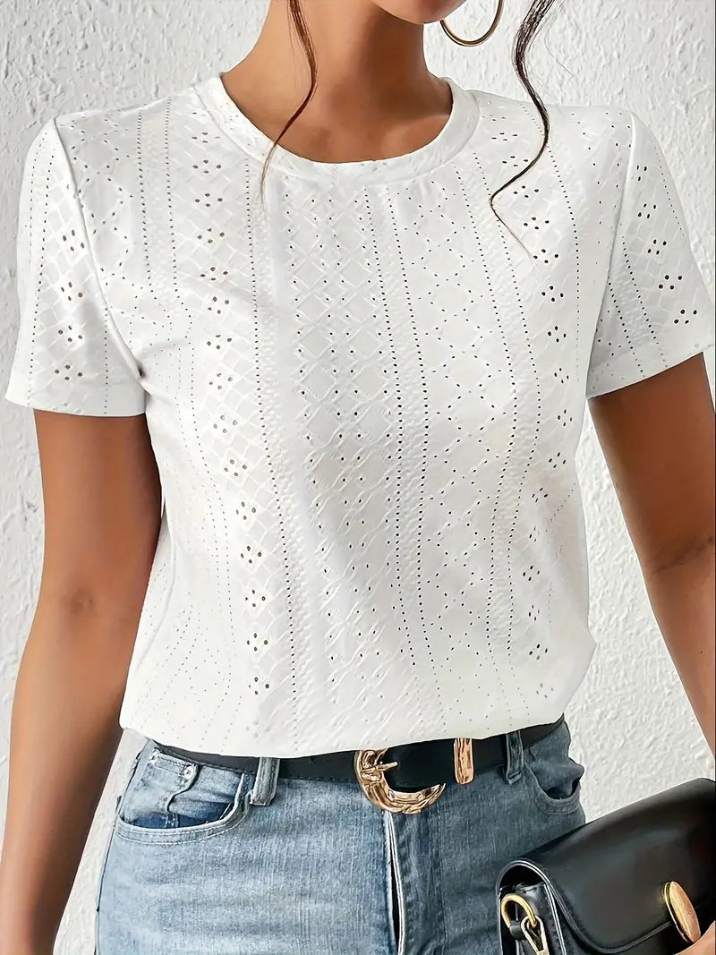 Valenzora | Casual round neck T-shirt for spring