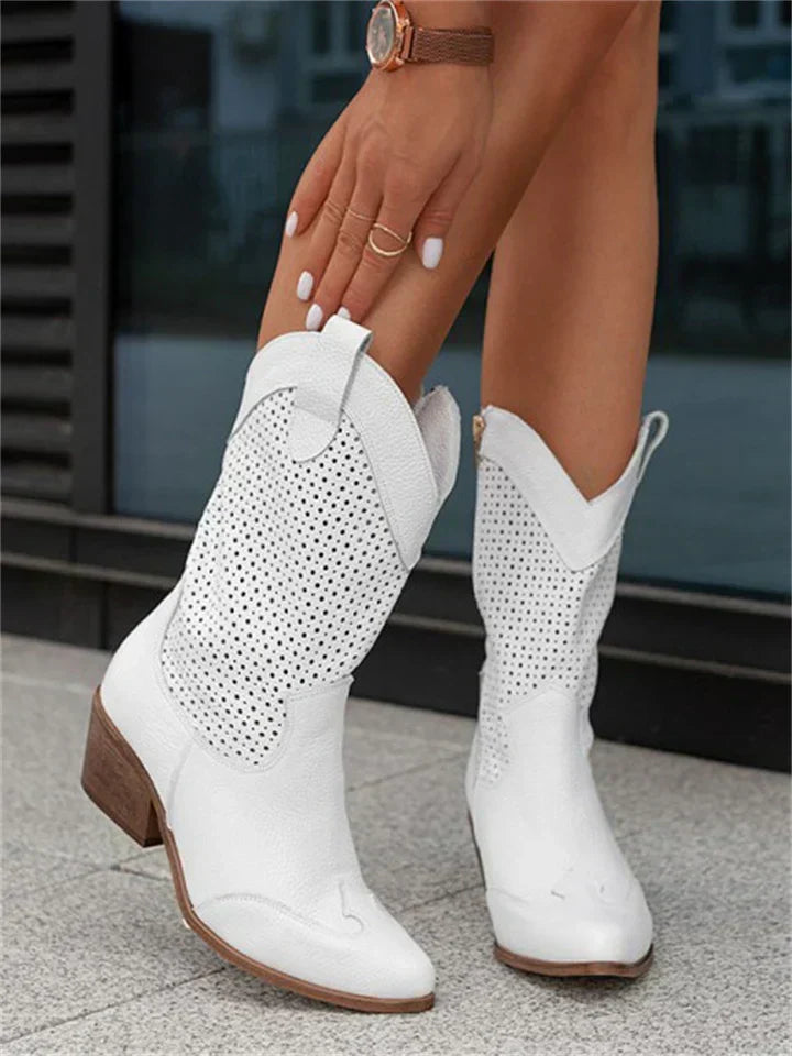 Valenzora | White Cowboy Boots for Women