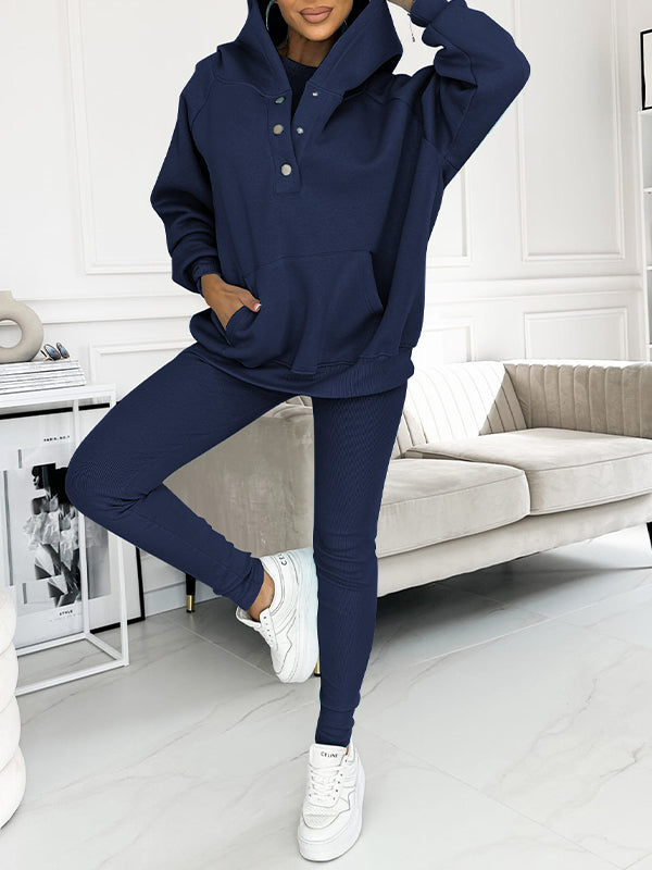 Valenzora | Set Oversize Hoodie Leggings Loungewear Set Women's Clothing