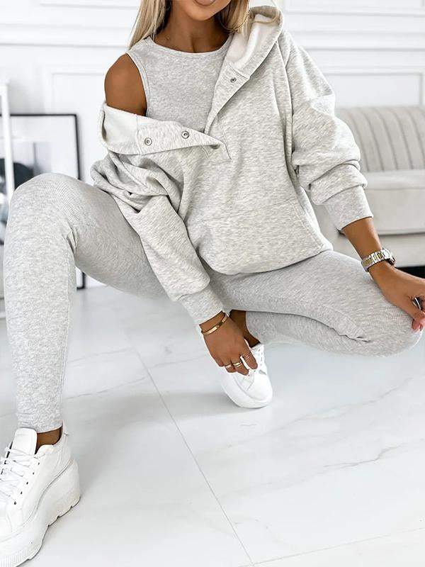 Valenzora | Set Oversize Hoodie Leggings Loungewear Set Women's Clothing