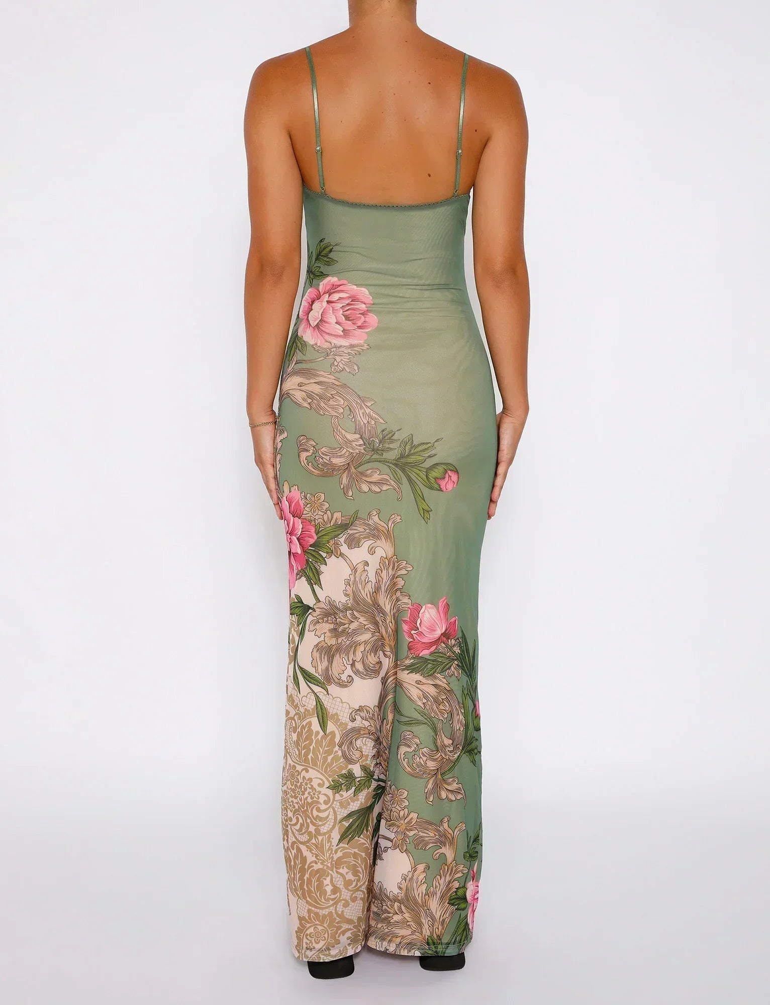 Valenzora | Floral Green Lace Dress