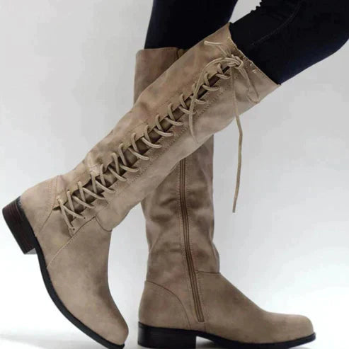 Valenzora - Women's long lace-up boots for autumn and winter