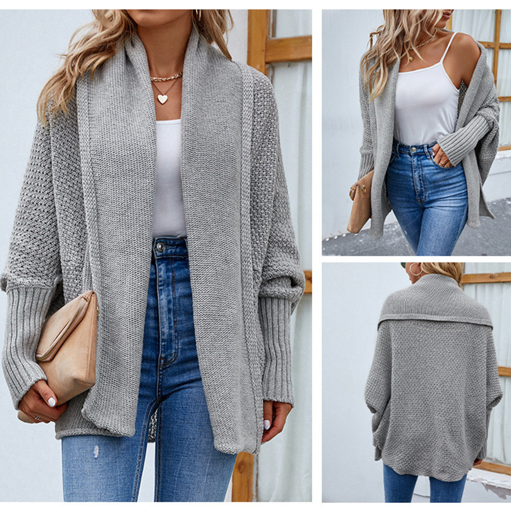 Valenzora | Damen Strickpullover mit Fledermausärmeln