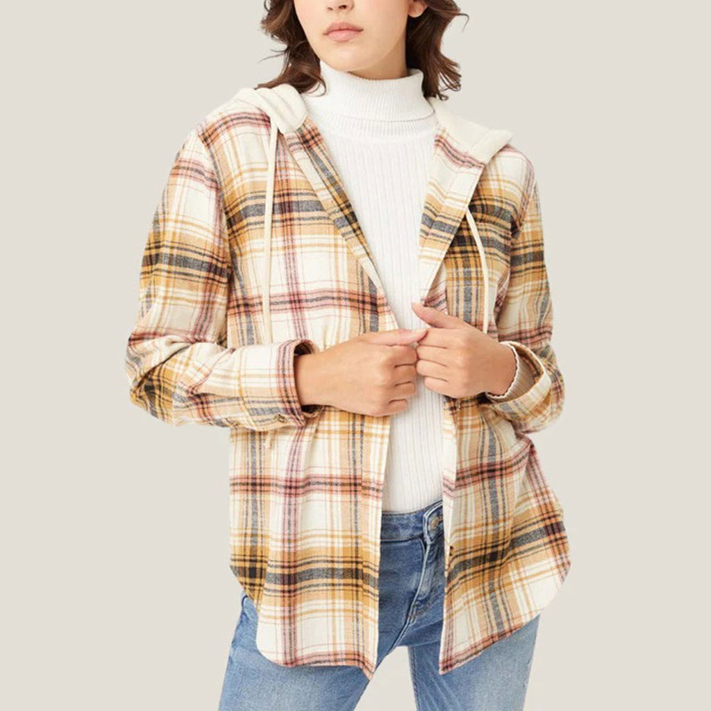 Valenzora - Elegant hooded jacket with check design