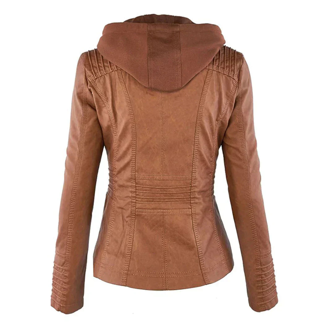 Valenzora | Elegante Kapuzen-Motorradjacke aus hochwertigem Leder
