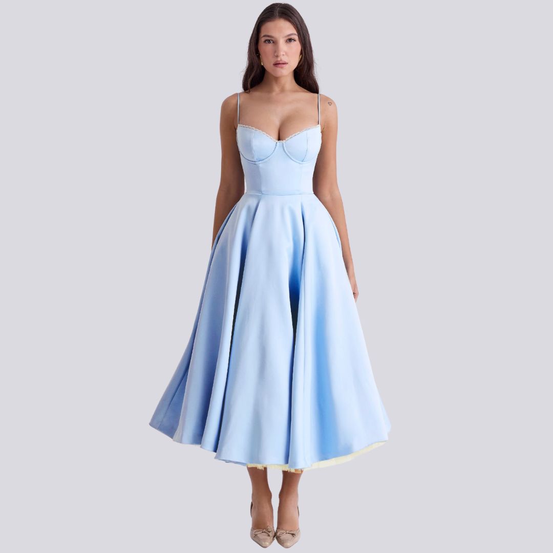 Valenzora | Stylish V-neck A-line maxi dress