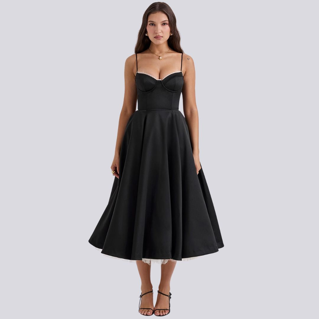Valenzora | Stylish V-neck A-line maxi dress