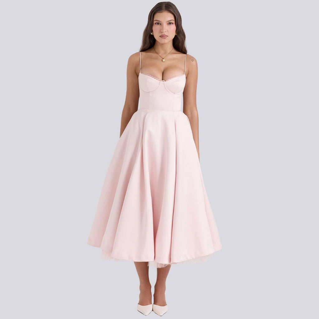 Valenzora | Stylish V-neck A-line maxi dress